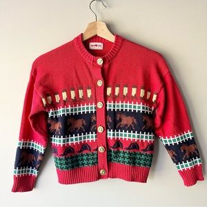 Warm Heart Horse Print Sweater